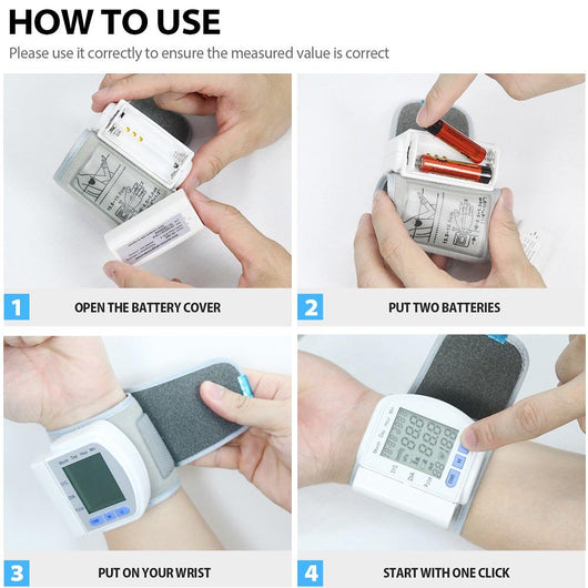 DIGITAL WRIST BLOOD PRESSURE MONITOR FOR MEASURING ARTERIAL PRESSURE - TECHIVE