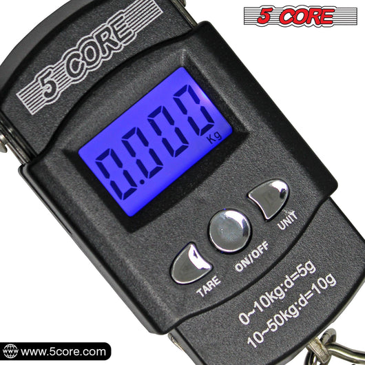 5CORE DIGITAL FISHING SCALE 110LB/50KG HANGING LUGGAGE WEIGHING SCALE - TECHIVE