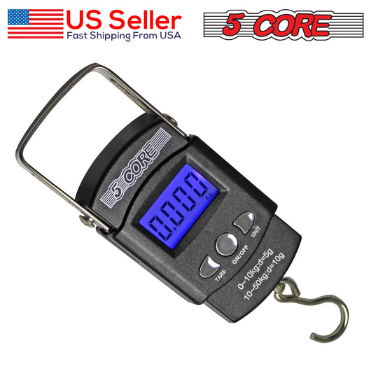 5CORE DIGITAL FISHING SCALE 110LB/50KG HANGING LUGGAGE WEIGHING SCALE - TECHIVE