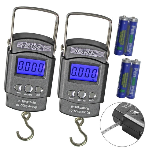 5CORE DIGITAL FISHING SCALE 110LB/50KG HANGING LUGGAGE WEIGHING SCALE - TECHIVE