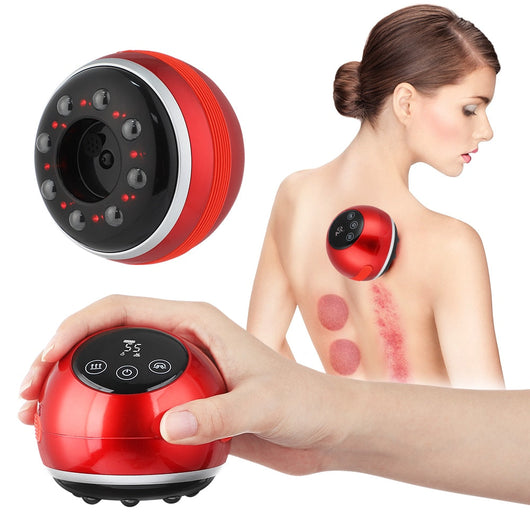 ELECTRIC CUPPING MASSAGER VACUUM SUCTION CUPS RED LIGHT ANTI CELLULITE - TECHIVE