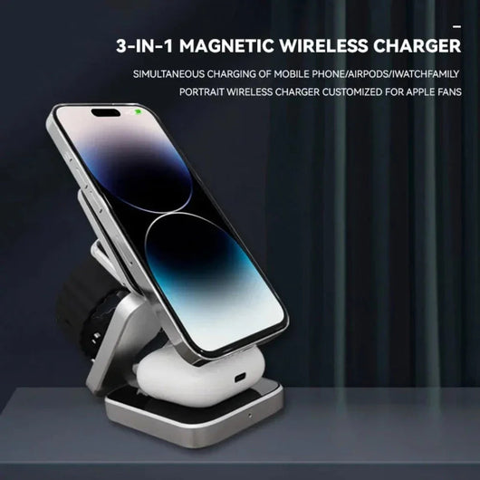 FOLDABLE 3-1 WIRELESS CHARGING PHONE STAND - TECHIVE