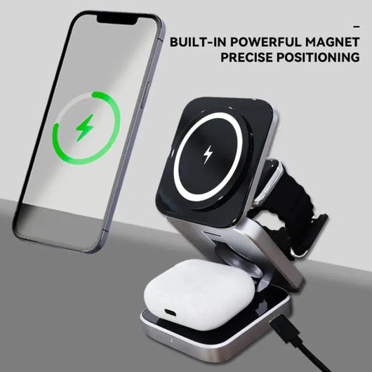 FOLDABLE 3-1 WIRELESS CHARGING PHONE STAND - TECHIVE