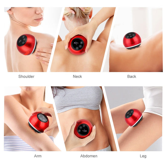 ELECTRIC CUPPING MASSAGER VACUUM SUCTION CUPS RED LIGHT ANTI CELLULITE - TECHIVE