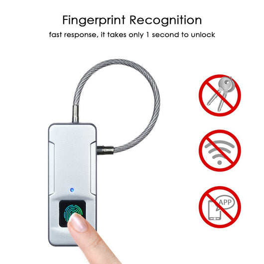 SMART FINGERPRINT LOCK USB RECHARGEABLE 10 SETS - TECHIVE