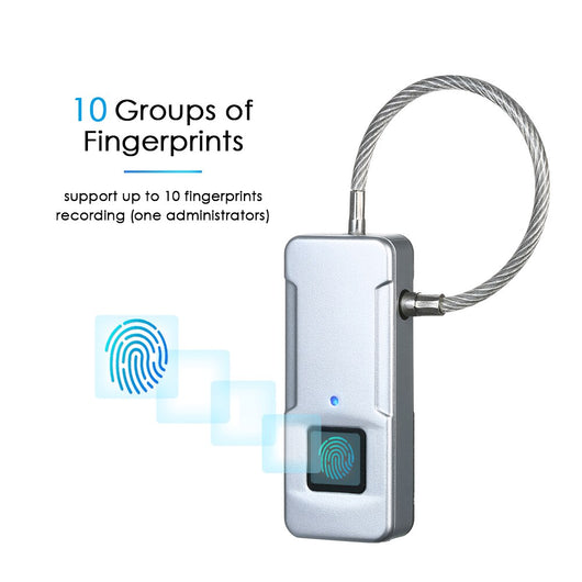 SMART FINGERPRINT LOCK USB RECHARGEABLE 10 SETS - TECHIVE