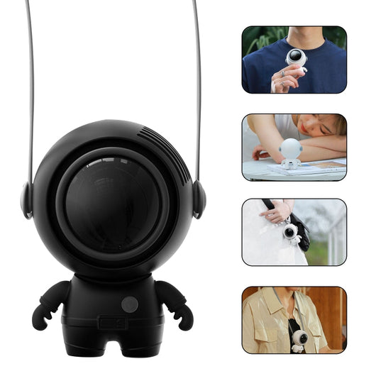 SMALL HANDHELD PERSONAL NECK FANS USB RECHARGEABLE ASTRONAUT - TECHIVE