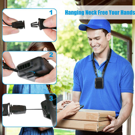 PORTABLE COMAPCT COOLING FAN HANGING HANDSFREE WITH WAIST CLIP - TECHIVE