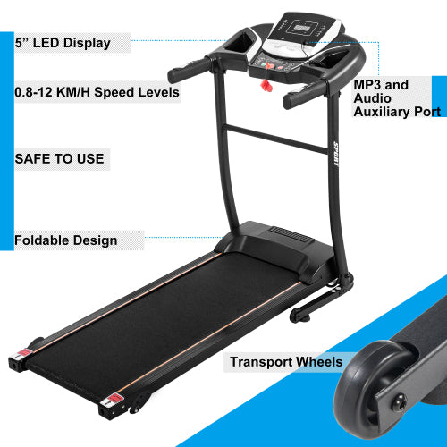 CLASSIC STYLE FOLDING ELECTRIC TREADMILL MOTORIZED RUNNING MACHINE - TECHIVE