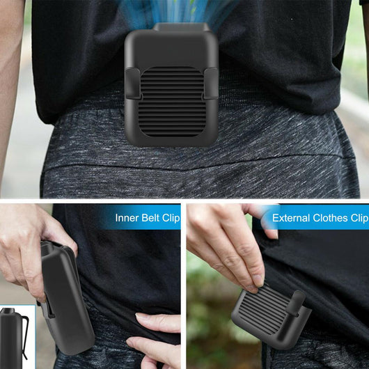 PORTABLE COMAPCT COOLING FAN HANGING HANDSFREE WITH WAIST CLIP - TECHIVE