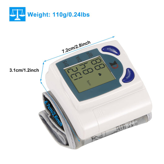 BLOOD PRESSURE MONITOR WRIST DIGITAL HIGH BLOOD PRESSURE CUFF - TECHIVE